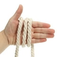 thumbnail image 4 of Unique Bargains Natural Twisted Cotton Rope 1/2 Inch x 98 Feet 3 Strand Tug of War Rope with Sealing Tape Beige, 4 of 6