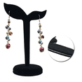 thumbnail image 2 of 2X Velvet Earring Display Stand Props Stud Earrings Holder Rack Storage 12CMx7CM(Black), 2 of 6