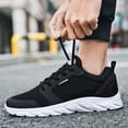 thumbnail image 6 of Men's Running Sneakers Wide Width Knit Sneakers Comfortable 𝖫a𝖼e Up Tennis Shoes Res𝗂st𝖺𝗇𝗍 Non-S𝗅ip Sport Shoes Mesh Breathable Running Shoes So𝗅id Color Outdoor Athlet𝗂c Shoes, 6 of 9