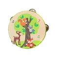 thumbnail image 2 of Tambor de madera, pandereta, tambor de mano, juguete educativo para niños, tambor de percusión de doble fila. 15 centímetros, 2 of 9