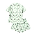 thumbnail image 4 of WAYUTE Halloween Theme Girls Pajamas Ghost Print Short Sleeved Button Down Lapel Shirts and Shorts for Kids Pjs Loungewear Casual Holiday, 4 of 4