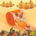 thumbnail image 3 of Wadada 1 Rolls 2.4 x 180 Inch Thanksgiving Fall Wired Ribbon for Craft Wreath Bow Making Pumpkin Autumn Leaves Ribbon Orange Plaid Burlap Ribbon for Wrapping Thanksgiving Party Home Decoration, 3 of 4