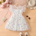 thumbnail image 2 of REDARER Toddler Girls Tulle Dress Colorful Polka Dot Ruffle Sleeve Princess Party Dress For Summer Casual Events,6-7 Years, 2 of 7