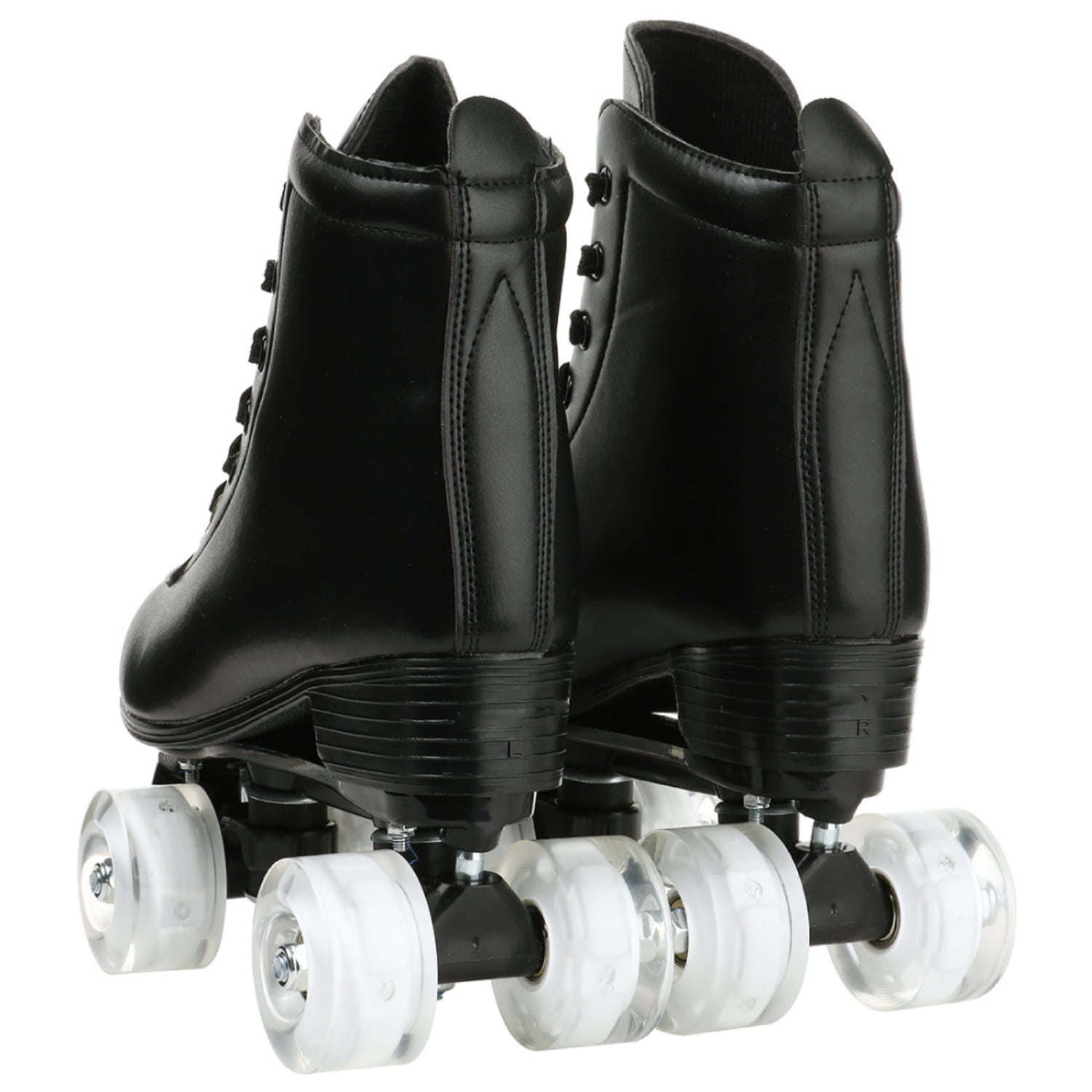 FACNOATIHN Roller Skate, Classic Fashion Skates for Adults Kids with Light up Wheels, Black(Women's 8.5 / Men's 7)