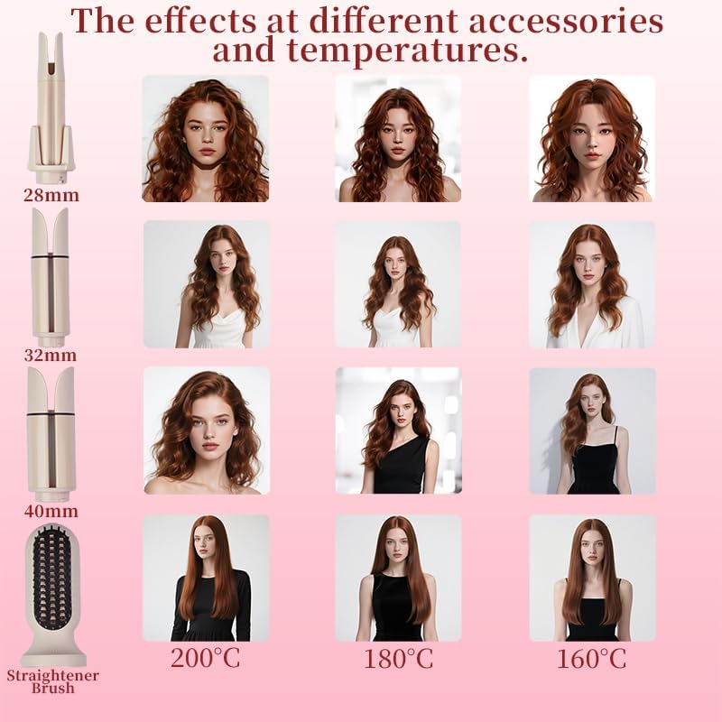 Automatic Hair Curler with 4 Temperature Settings, Auto-Rotating Ceramic Curling Iron with Anti-Tangle & Anti-Scald Design