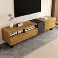 thumbnail image 2 of taoruifang Meuble TV 67 Pouces avec Pieds en Métal en Forme de U, 3 Portes, 2 Compartiments, 2 of 17