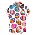 thumbnail image 4 of Mens Polo Easter Print Long Sleeve Button Down Breathable Fashion Beach Vacation Clothes for Men,White,L, 4 of 4