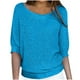 thumbnail image 2 of Suéter de cuello redondo para mujer, jersey de cuello redondo, elegante, cómodo, con mangas 3/4, para mujer, 2 of 6