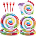 thumbnail image 1 of Set de artículos de fiesta Candyland para 24 invitados con diseño de piruletas, 1 of 7