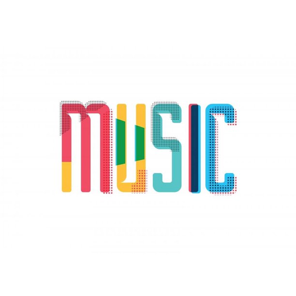 Abstract Lettering Music Wall Decal Wallmonkeys Peel and Stick
