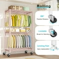 thumbnail image 7 of P3 Rolling Clothes Rack, Clothing Racks for  Clothes,  Garment Rack with Wheels, Freestanding Portable Closet Organizer 39.4''W x 14''D x 78.5''H,  Load 464 LBS,, 7 of 7