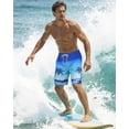thumbnail image 6 of Justay Story Mens Swim Trunks 9" with 2 in 1 Compression Breathable Liner Zipper Pockets Quick Dry Swim Bathing Suit Summer Beach Hawaiian Shorts, Size S-2XL, 6 of 6
