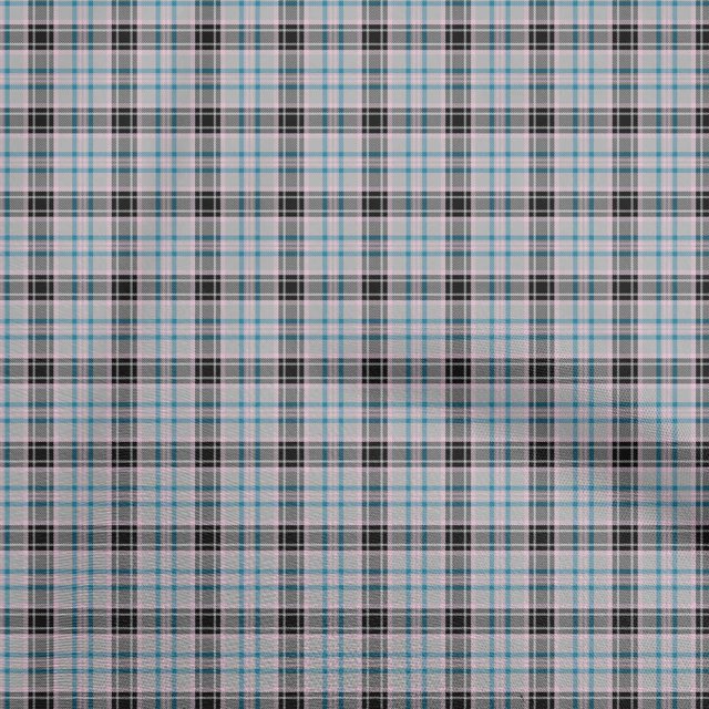 oneOone Viscose Chiffon Gray Fabric Check Sewing Material Print Fabric By The Yard 42 Inch Wide