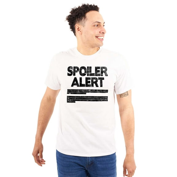Spoiler Alert Movies TV Books Ending Plus Size Crewneck Graphic Tee Shirt Brisco Brands 2X