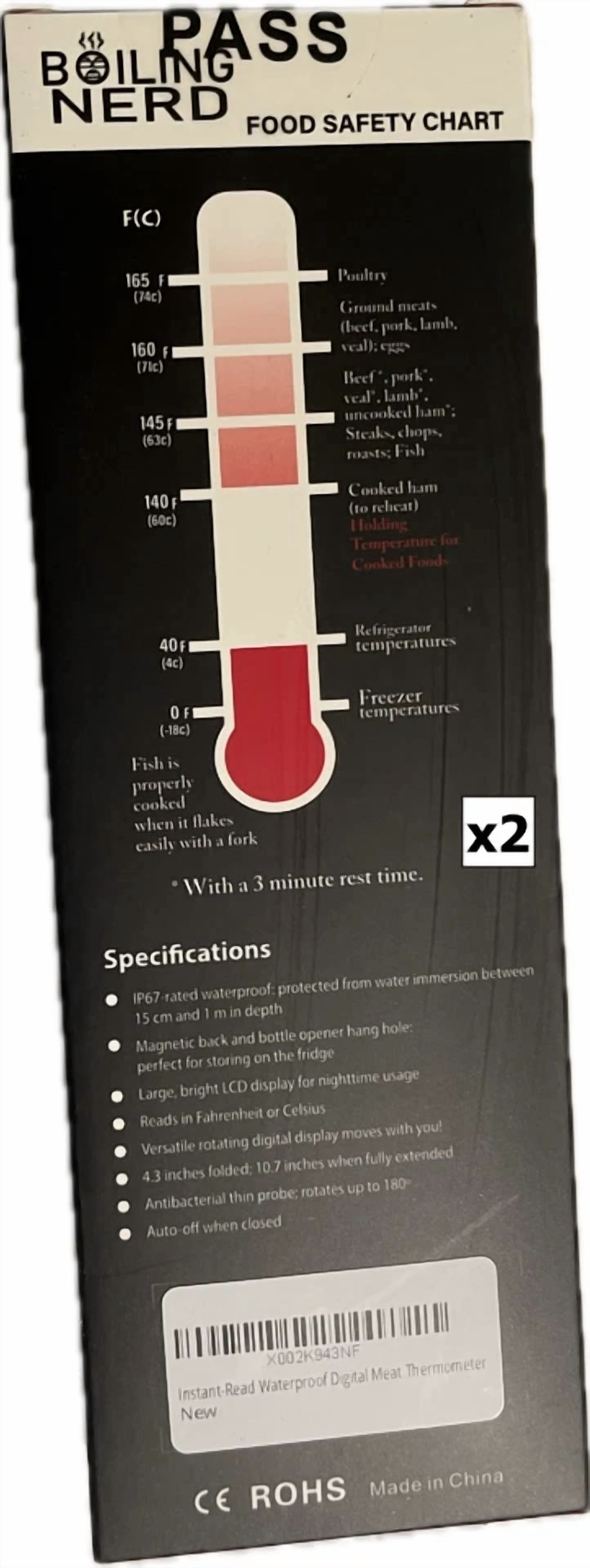 CIRCLE- New 2 Pack Instant Read Digital Meat Thermometer Kitchen Food *See Description*