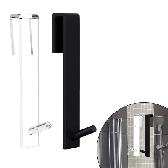 SunRoad Acrylic Over The Door Hook No Drill Heavy Duty Strong Load Bearing Kitchen Bathroom Clothes Towels Hats Coats Bags Storage Glass Shower Door Hanger