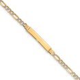thumbnail image 1 of 14K Rhodium Plated Yellow Gold Pavï¿½ Figaro ID Bracelet, 1 of 4