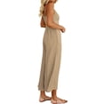thumbnail image 3 of Txlixc, mono de tirantes finos de verano para mujer, mono de Color sólido con cuello en V y cintura alta, peleles de pierna ancha con bolsillos Txlixc  Estilo de ocio, 3 of 5
