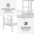 thumbnail image 4 of Syngar Twin over Twin Bunk Bed with Trundle, Upgraded Bunk Bed with Ladder & Guardrail, Heavy Duty Teens Bedroom Furniture for Teens, Space Saver Guest Room Bunk, White, 4 of 8