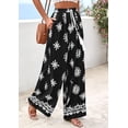 thumbnail image 4 of PRETTYGARDEN Women's Wide Leg Palazzo Pants Summer Boho Floral Trousers Spring Flowy Beach Vacation Clothes Resort Wear, 4 of 10