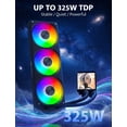 thumbnail image 5 of darkFlash DF-DV360M-BK MAX 360mm AIO Liquid CPU Cooler with 3.95" 480x480 LCD, Black, 5 of 8