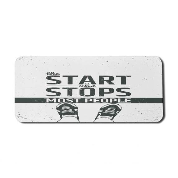 Saying Computer Mouse Pad, Modern and Writing with Teenager Artwork Image Print, Rectangle Non-Slip Rubber Mousepad X-Large, 35" x 15" Gaming Size, Coconut Black, by Ambesonne