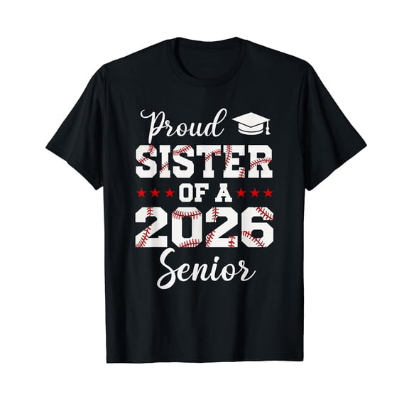 Senior Sister Class Of 2026 Cute Baseball Player Graduation T-Shirt