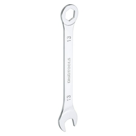 Uxcell 13mm 6-Point Thin Combination Wrench Double Ended Box and Open End Chrome Plated Steel, Silver