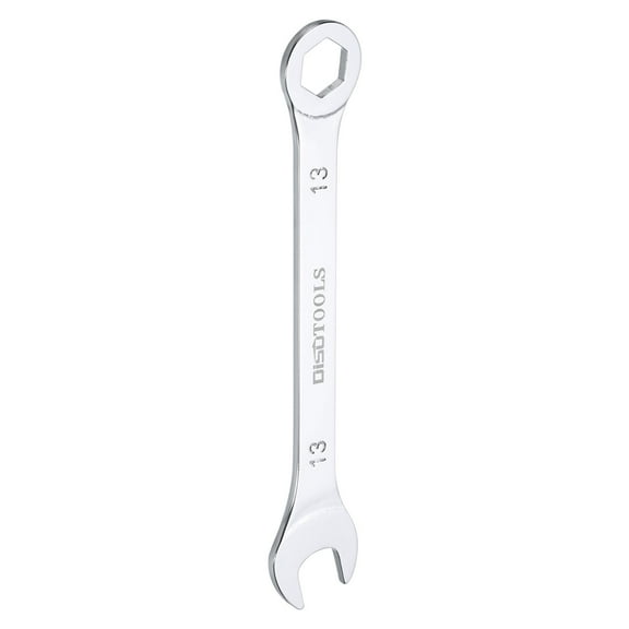 Uxcell 13mm 6-Point Thin Combination Wrench Double Ended Box and Open End Chrome Plated Steel, Silver
