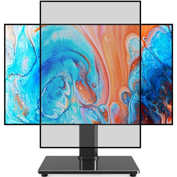 TAVR Furniture 360° Rotatable Table Top TV Stand for 13-32 inch TVs, 44 Lb Capacity, 5 Height Adjustment, Black