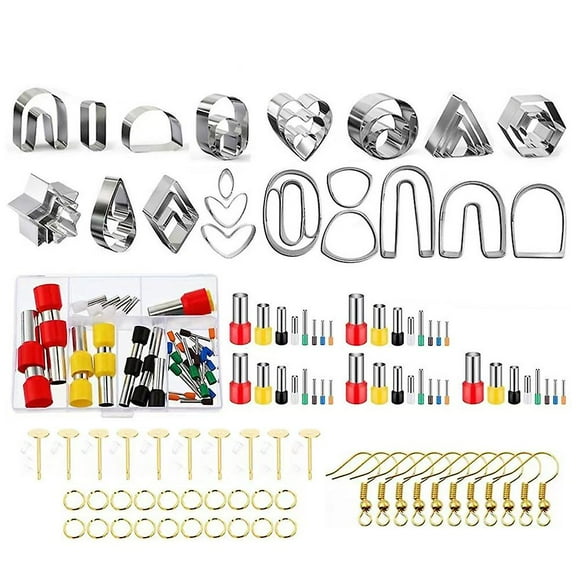 126 Pcs Polymer Clay Cutters Set - 36 Shapes Stainless Steel Clay Earring Cutters With 40 Circle Shape Cutters And 50 Earrings Accessories - Polymer C