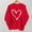 03 Red, variant on Women's Oversized Sweatshirt with Heart Pattern Print Crew Neck Long Sleeve Hoodless Valentine's Day Casual Top
