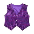 thumbnail image 1 of Sxiwei Gilet Pailleté pour Enfants Garçons Filles Costumes de Magicien Cosplay Performance de Scène Violet 140, 1 of 5