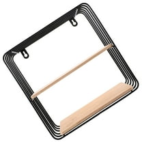 Toyvian Modern Black Wall Shelf Floating Cabinet with Large Capacity for Home Storage