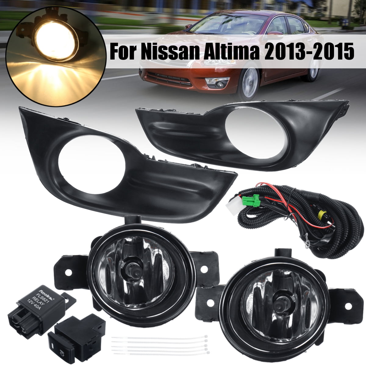 2x Front Fog Light Lamp For Nissan Altima 20132015 w/ Cover Switch Harness Kit Walmart Canada