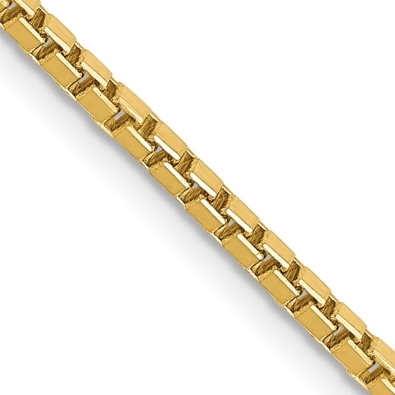 14K Yellow Gold 1.9mm Box Chain (30 X 1.9) Made In Peru box200-30