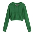 thumbnail image 5 of UQJfacai Girls Cropped Hoodie Y2k Fleece Pullover Sweatshirts with Pocket Kids Fall Winter Casual Long Sleeve Crop Tops 4-12 Years, 5 of 8