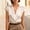 Beige, variant on Morttic Plus Size Women's Elegant Satin Fly Sleeve Blouse – Lapel Collar Button Front V-Neck Solid Color Summer Casual Shirt Black,2XL