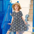 thumbnail image 6 of FORMRS Girls Short Sleeve Dress Summer Casual Round Neck A-line Beach Sundress, Sizes 2T-8T, Elegance Art Pattern, 6 of 8