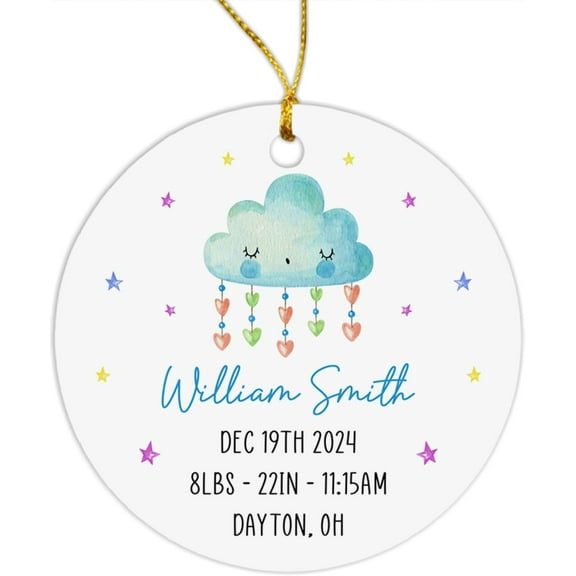 Baby's First Christmas Ornament, Customized Baby 1st Christmas Ornament 2025, Personalized Baby Ornament with Name & Date, Gifts for Newborn Baby, Custom Babies Ornament Xmas, New Baby Decor YlE4GS