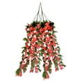 thumbnail image 4 of Luxcidy Artificial Hanging Flowers Fake Hanging Plants, Wisteria Hanging Flowers, Fake Hanging Flowers, for Wall Front Door Yard Garden Wedding Outdoor Decoration(Red), 4 of 6