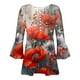 thumbnail image 4 of Vestido de Verano de Manga Larga Botón Casual Flor Impresión Plisado Cuerno de Cintura 3/4 Mangas Cuello en V, 4 of 5