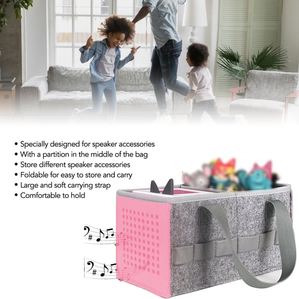 Étui De Transport Tonies – Rose/rouge/gris – Avec Bandoulière – Pochette Protectrice Pour Lecteur Audio