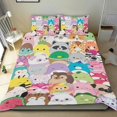 thumbnail image 1 of Squishmallows Conjunto de sábanas temático, trío de piezas, cómodo y amigable con la piel, diseño único, regalo de decoración para el hogar para familiares, amigos y fans,140X210cm, 1 of 6