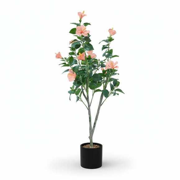 Arbre de Fleurs Artificielles de Romarin Réaliste 120 cm – Feuilles et Fleurs en Soie Réalistes – Plante Décorative d'Intérieur Factice Sans Entretien pour Salon, Chambre, Bureau Ou Entrée – Style Nordique