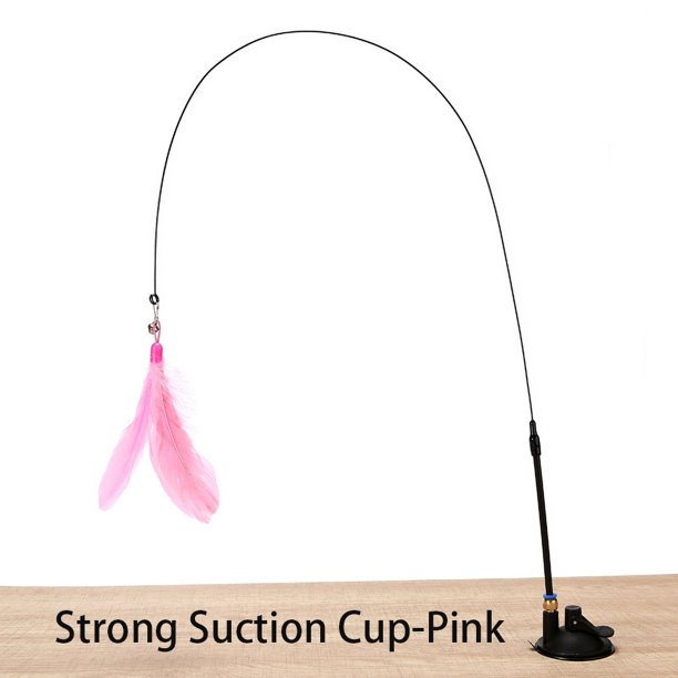 Juguete Interactivo para Gatos, Varita para Gatos sin Manos, Juguete para Gatitos, Varita de Juego con Ventosa, Pájaro/Pluma, Varita para Gatos, Suministros para Mascotas