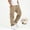 Khaki, variant on Boys Fleece Lined Thermal Cargo Pants Solid Color Elastic Waist Loose Sports Trousers Kids Fall Winter Trendy Casual Warm Pants Navy 7-8 Years