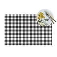 thumbnail image 4 of LNWH Black White Stripe Pattern Placemats, 6 PCS Heat Resistant Washable PVC Table Mats, 18"x12", 4 of 6
