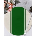 thumbnail image 2 of Round Placemats Set of 4 Green Stripe Lines Place Mats Washable Woven Placemat Linen Striped Circle Braided Table Mat for Kitchen Dining Table Party Home Decor 15 Inch, 2 of 8
