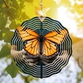 thumbnail image 3 of Vibrant Metal Hanging Wind Spinners & Chimes for Yard & Garden - Stunning Butterfly Design with Black & White Patterns Eye - Catching Decor, 3 of 6